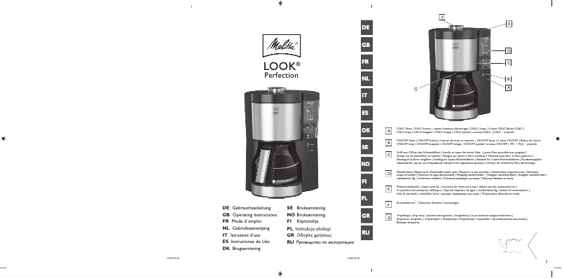 Página 1 del manual Manual de usuario Melitta Look V Perfection