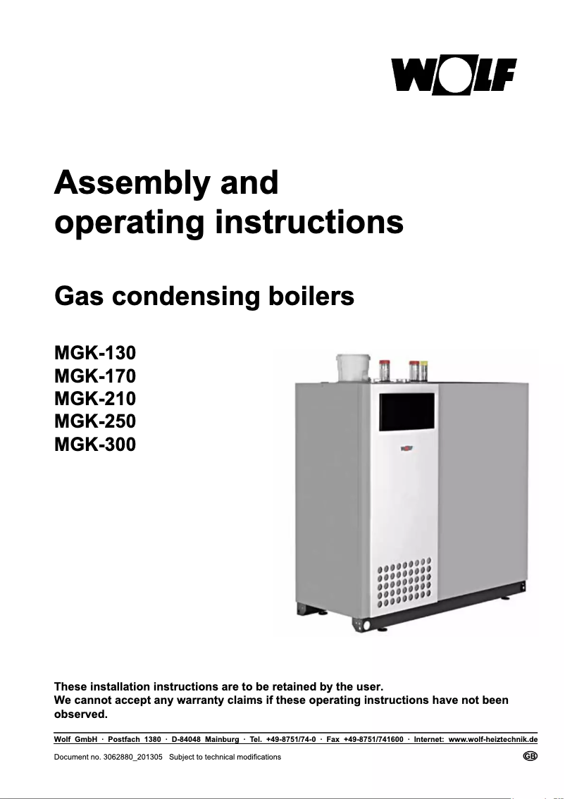 Imagen de la primera página del manual del dispositivo MGK-250
