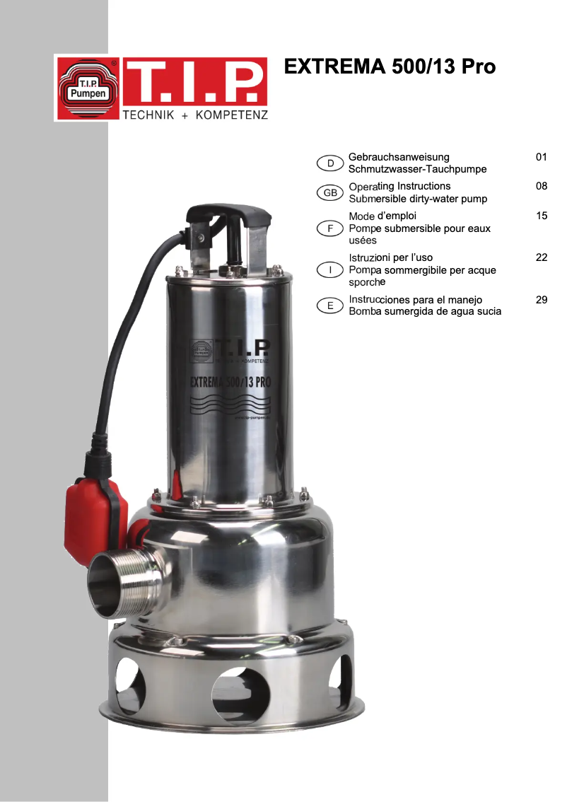 Página 1 del manual Manual de usuario T.I.P. Extrema 500/13 IX