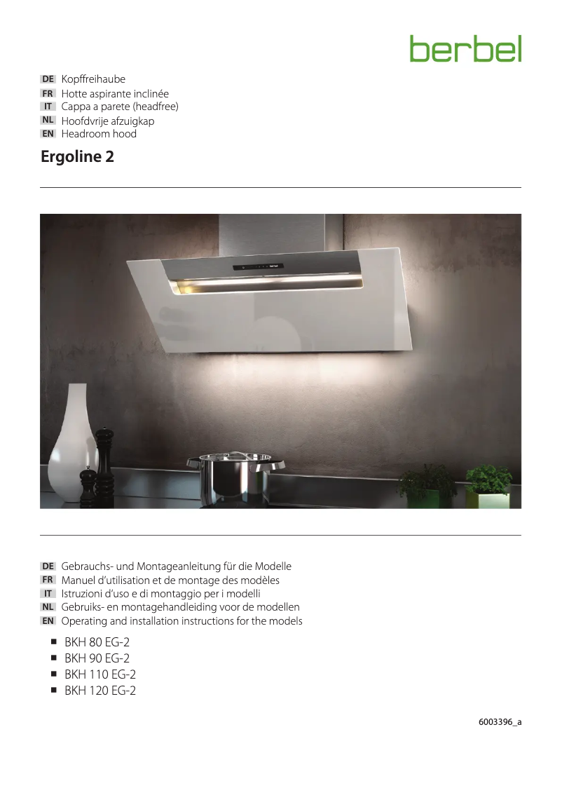 Página 1 del manual Manual de usuario Berbel BKH 110 EG