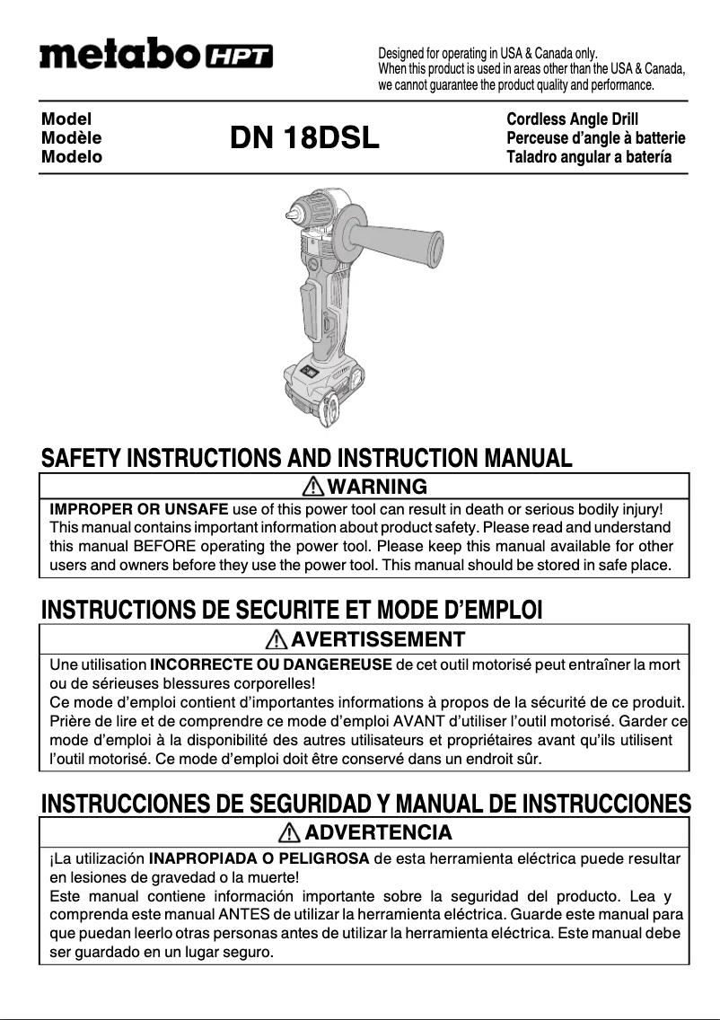 Imagen de la primera página del manual del dispositivo DN 18DSL