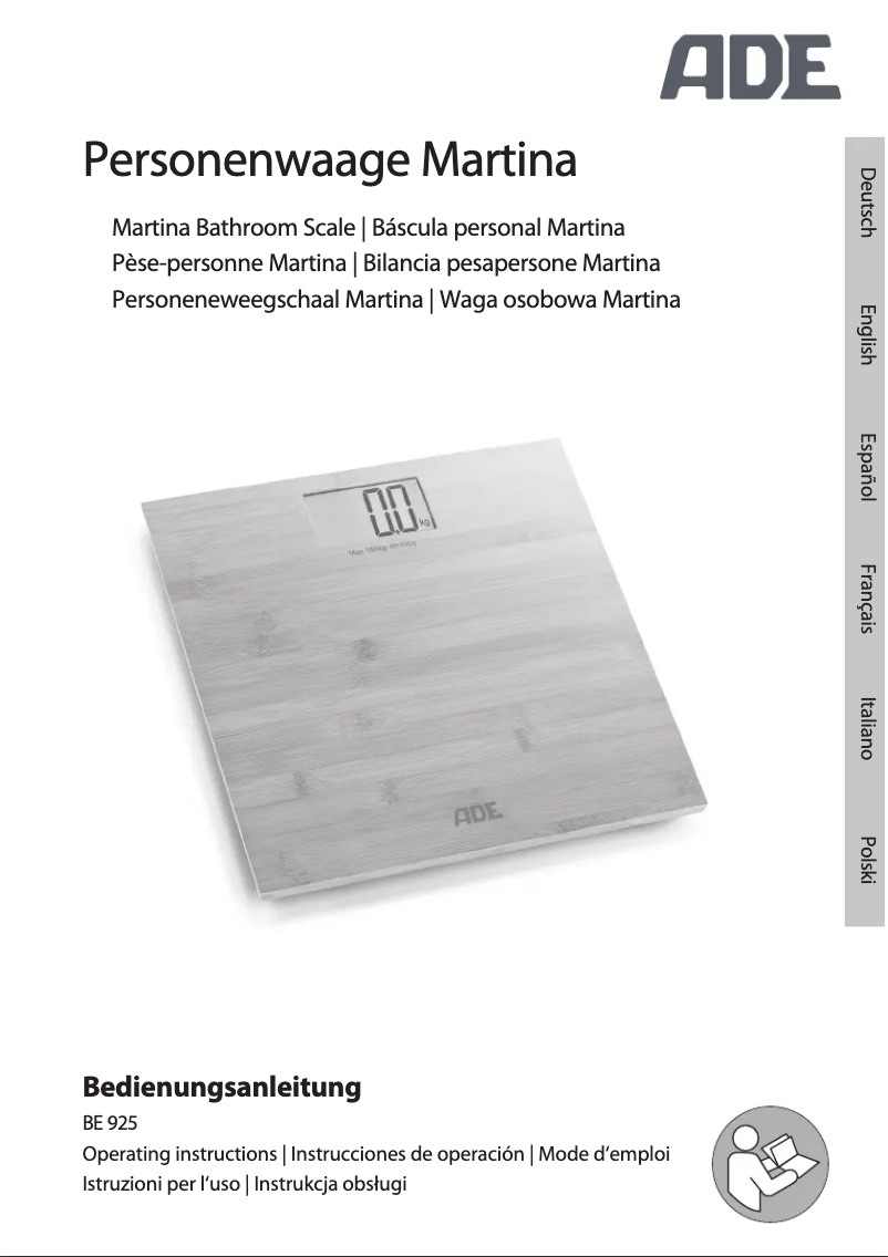 Imagen de la primera página del manual del dispositivo Martina BE 925