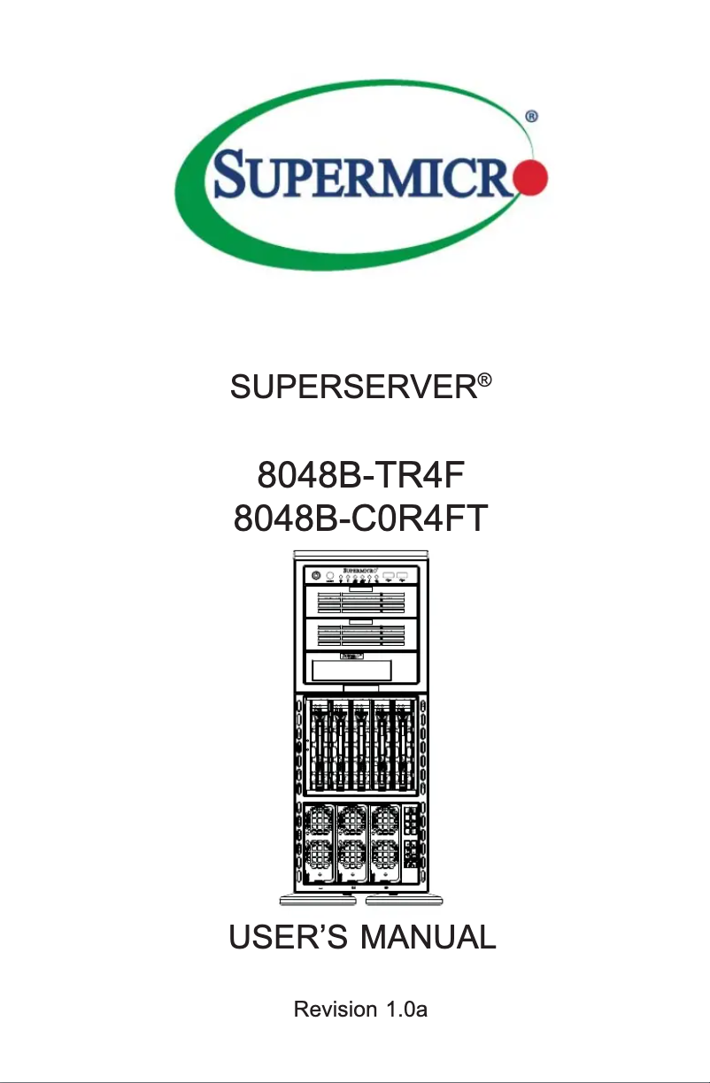 Imagen de la primera página del manual del dispositivo SuperServer 8048B-C0R4FT