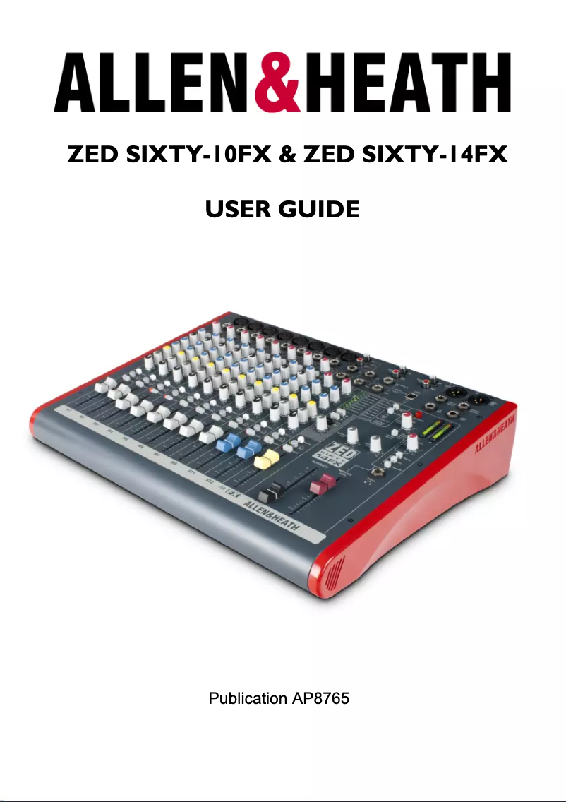 Página 1 del manual Manual de usuario Allen & Heath SIXTY-10FX