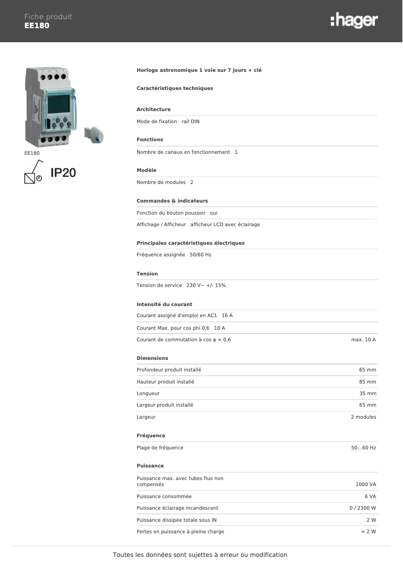 Imagen de la primera página del manual del dispositivo EE180