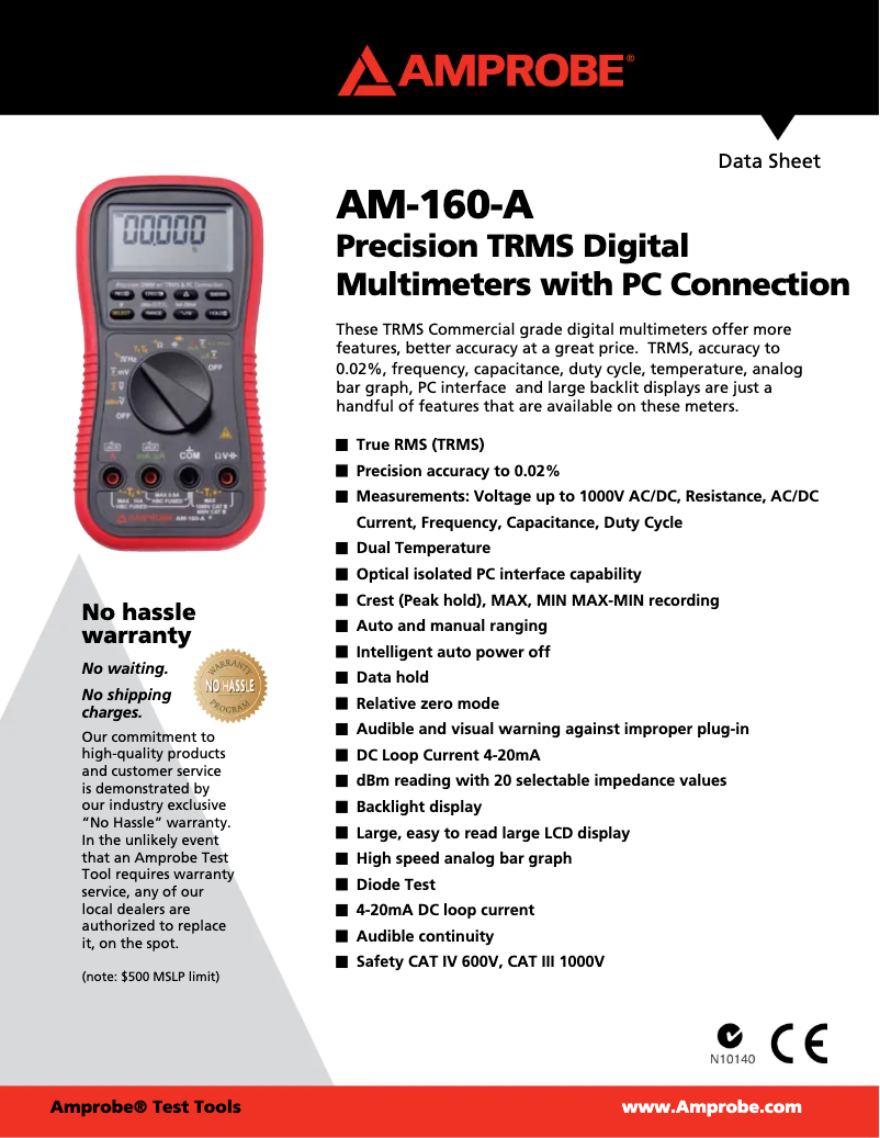 Imagen de la primera página del manual del dispositivo AM-160-A