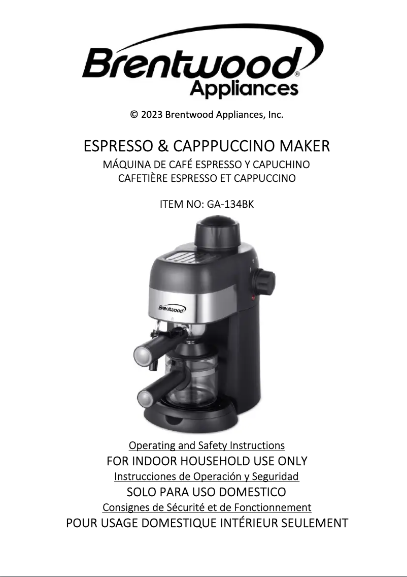 Página nº 1 - Manual de usuario Brentwood GA-134BK