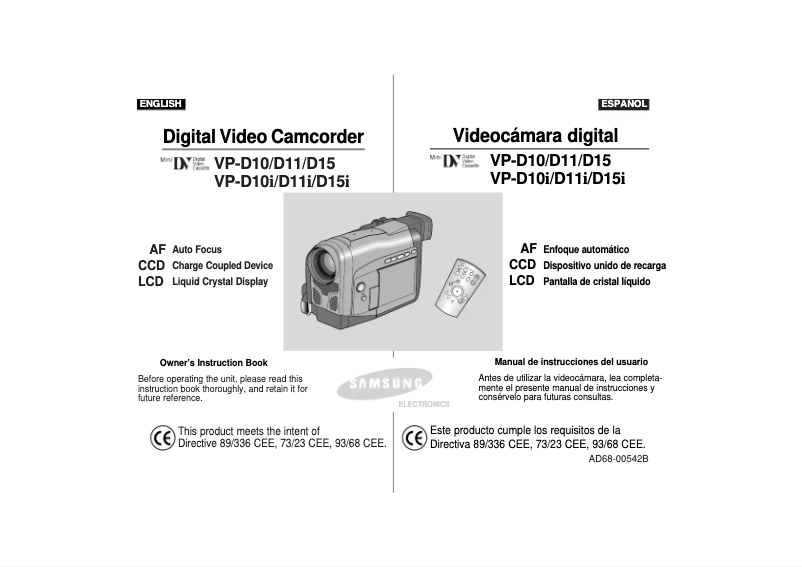 Imagen de la primera página del manual del dispositivo VP-D11