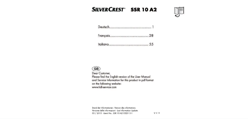 Imagen de la primera página del manual del dispositivo SSR 10 A2