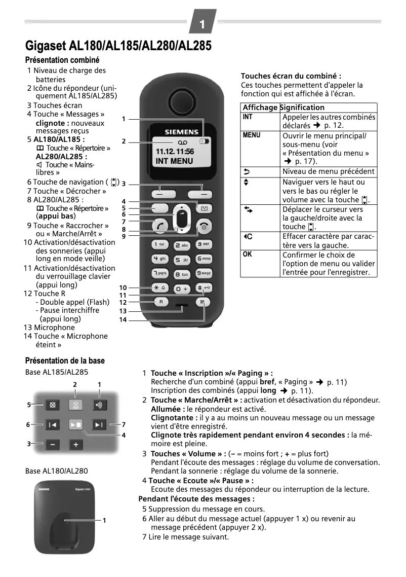 Imagen de la primera página del manual del dispositivo Gigaset AL280 Trio