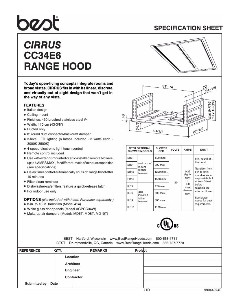 Imagen de la primera página del manual del dispositivo CC34E6SB