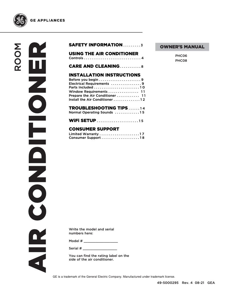 Página 1 del manual Guía de instalación GE Profile PHC08LY