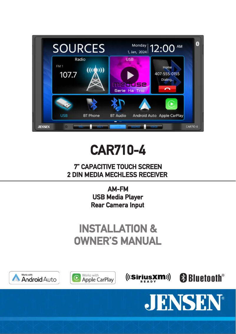 Página 1 del manual Manual de usuario Jensen CAR710-4