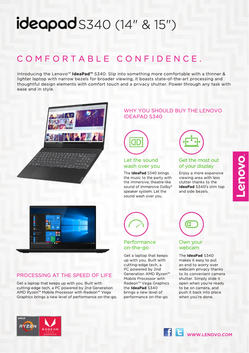 Imagen de la primera página del manual del dispositivo IdeaPad S340