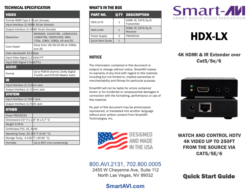 Página 1 del manual Manual de usuario Smart-AVI HDX-LX