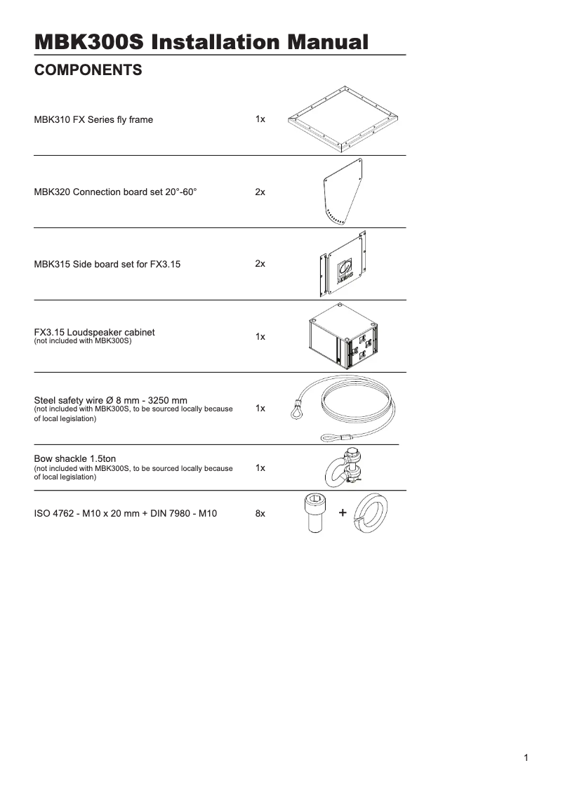Imagen de la primera página del manual del dispositivo MBK300S
