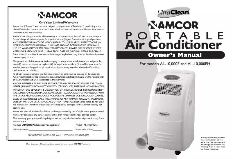 Imagen de la primera página del manual del dispositivo AMC 10000