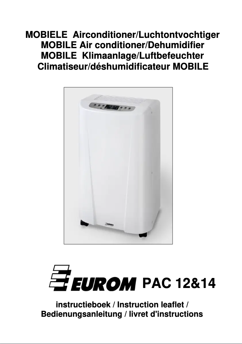 Página nº 1 - Manual de usuario Eurom PAC 14