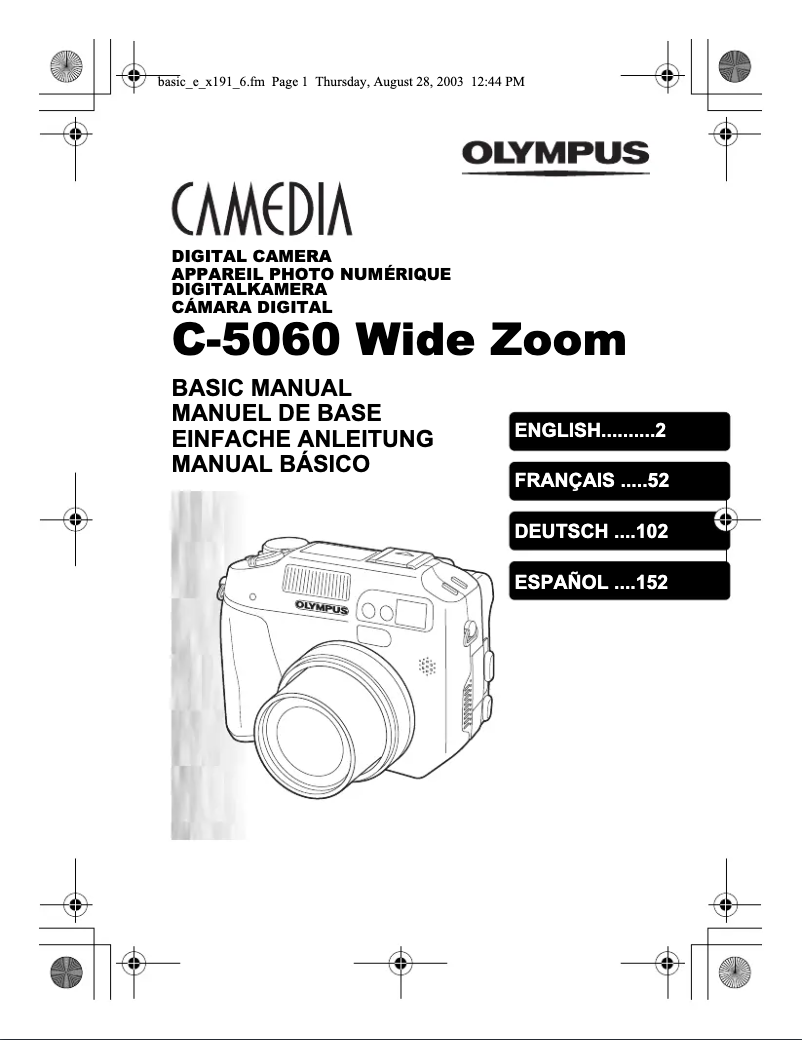 Imagen de la primera página del manual del dispositivo Camedia C-7070 Wide Zoom