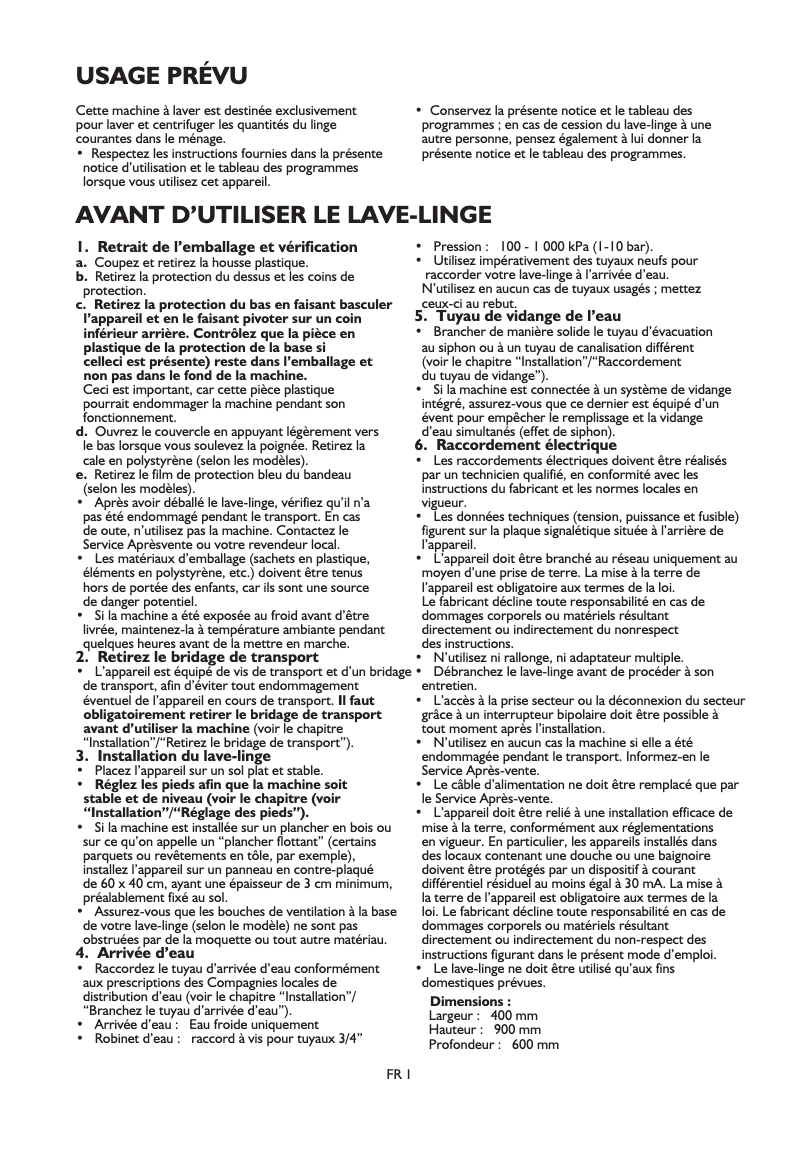 Página 1 del manual Manual de usuario Whirlpool AWE 8785 GG