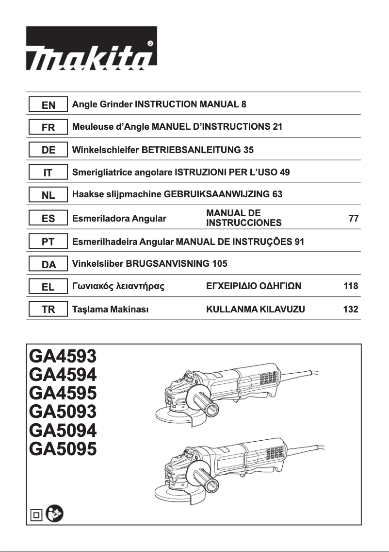 Página 1 del manual Manual de usuario Makita GA5095