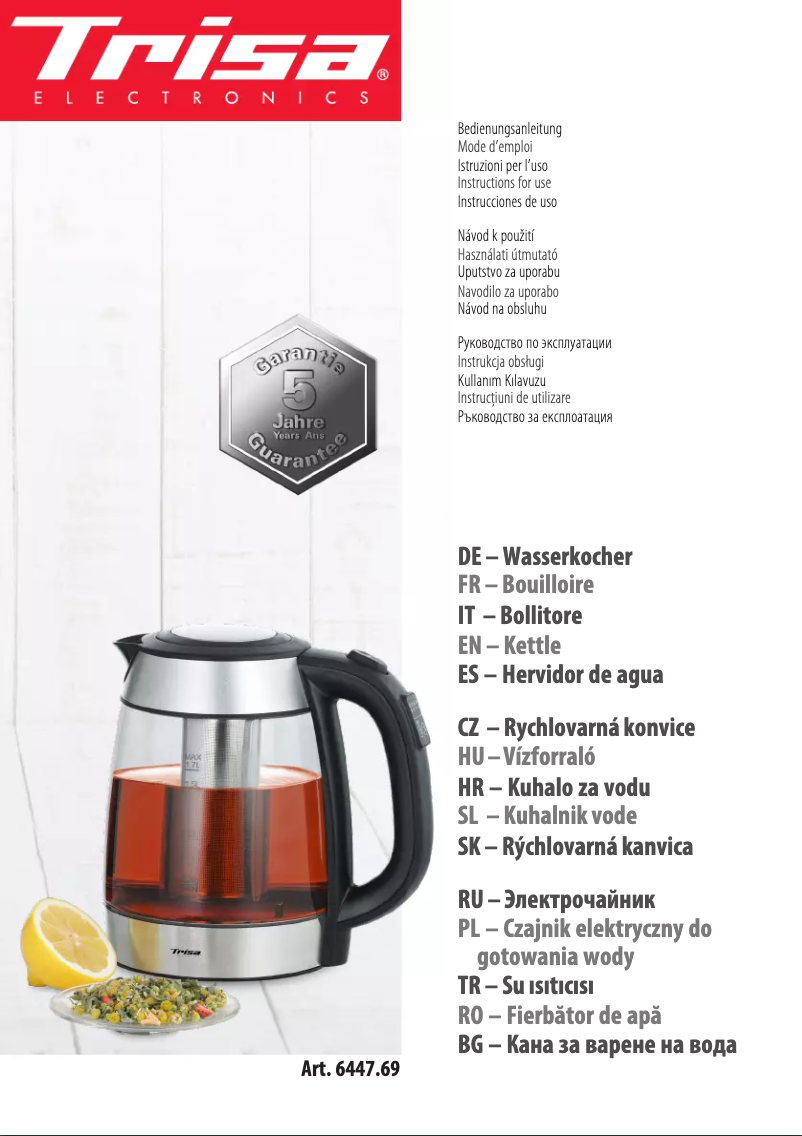 Imagen de la primera página del manual del dispositivo Perfect Tea