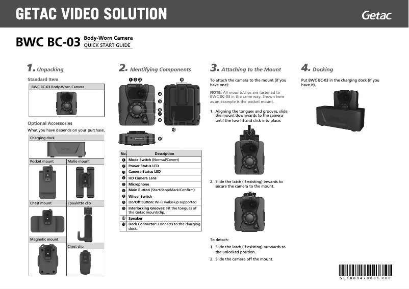 Página 1 del manual Guía de inicio rápido Getac BC-03