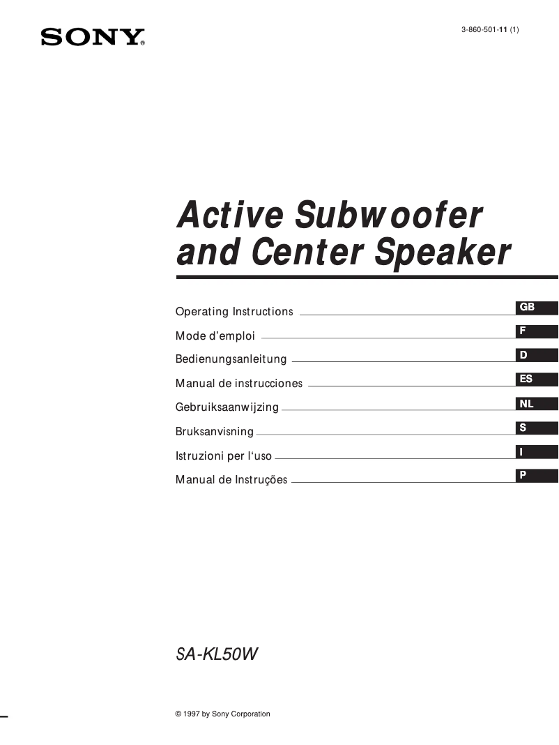 Imagen de la primera página del manual del dispositivo SA-KL50W