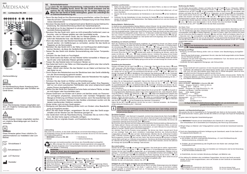 Imagen de la primera página del manual del dispositivo WL 444