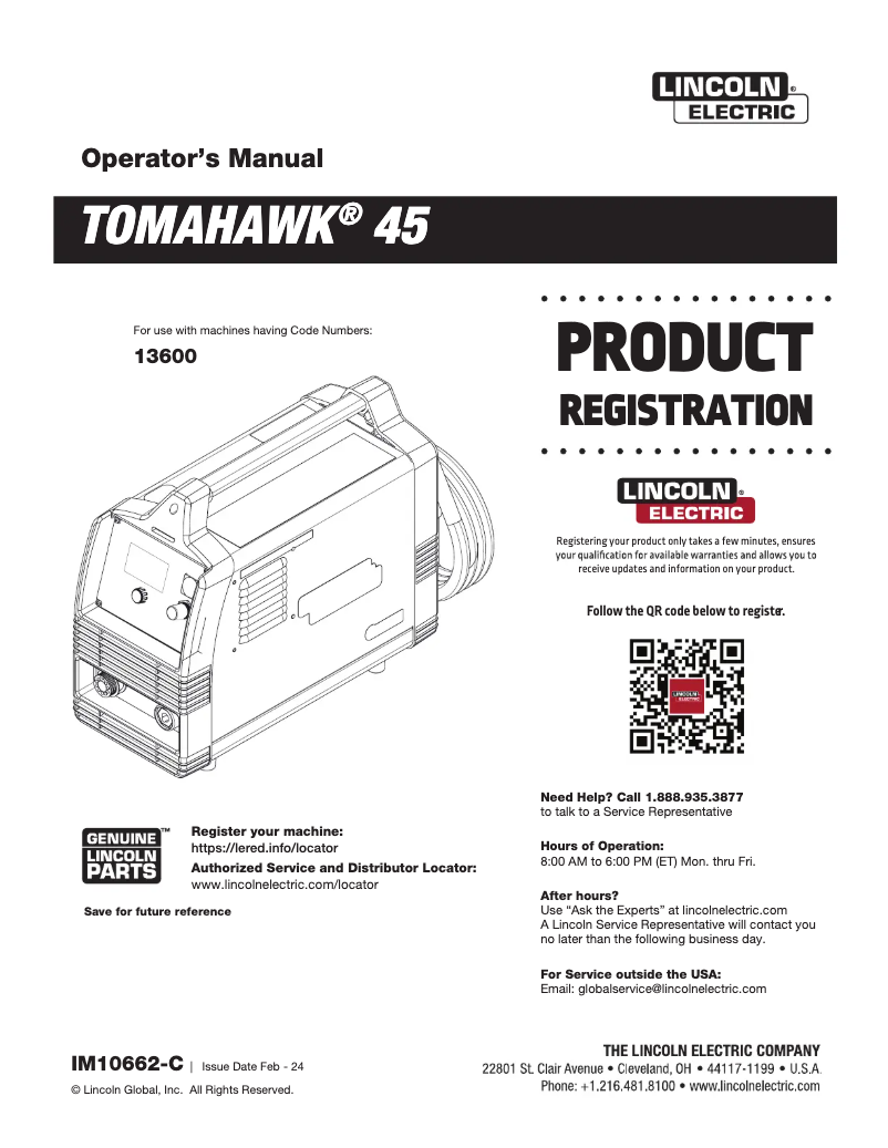 Imagen de la primera página del manual del dispositivo TOMAHAWK 45