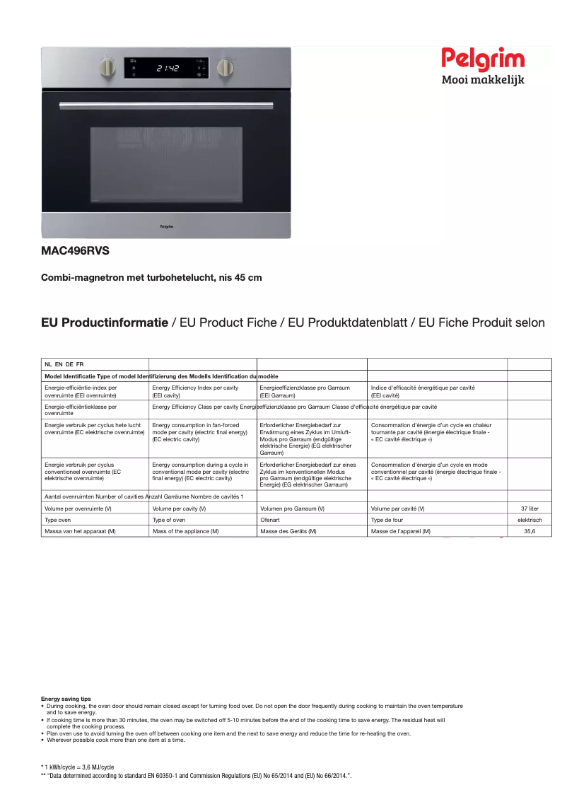 Imagen de la primera página del manual del dispositivo MAC496RVS