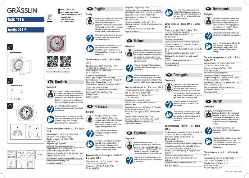 Imagen de la primera página del manual del dispositivo tactic 111 E