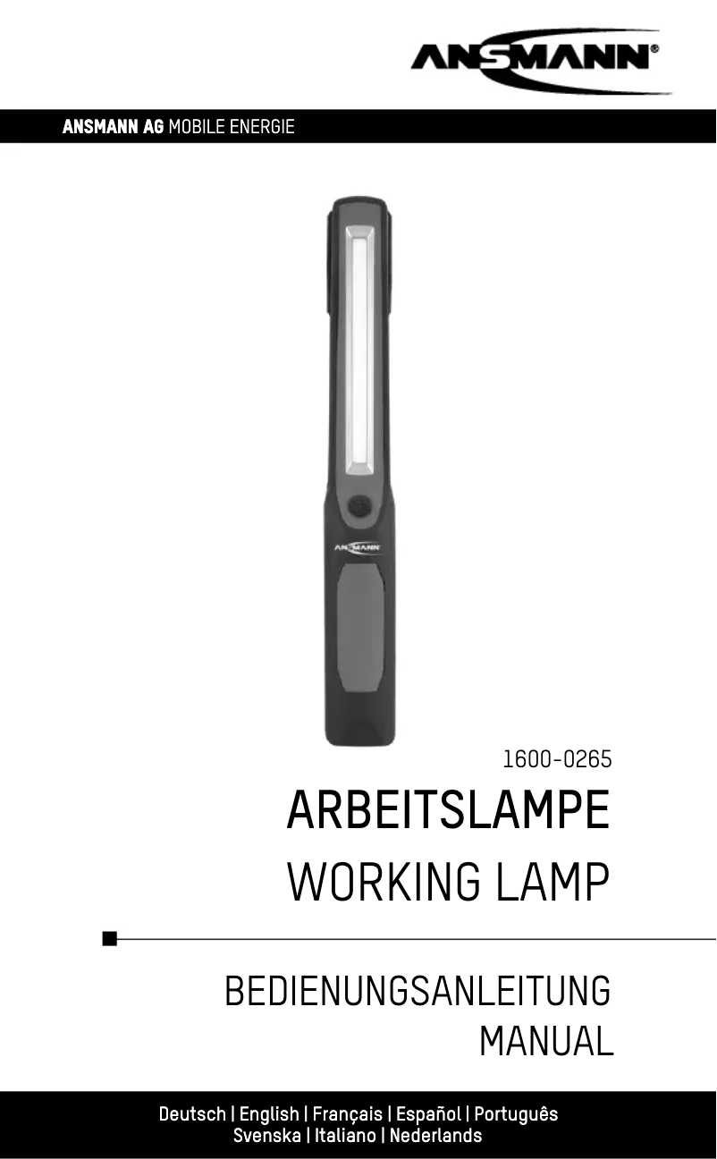 Página 1 del manual Manual de usuario Ansmann WL250B