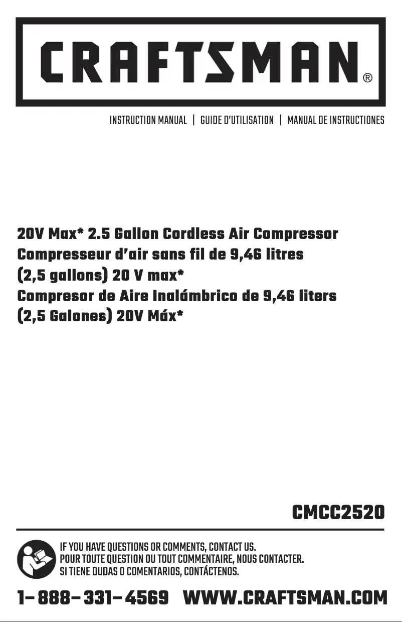 Página 1 del manual Manual de usuario Craftsman CMCC2520M1