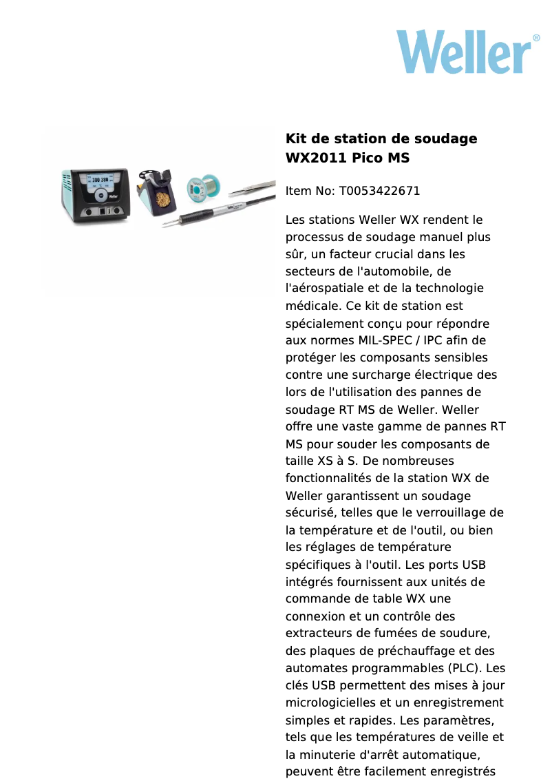 Imagen de la primera página del manual del dispositivo WX2011 PICO MS