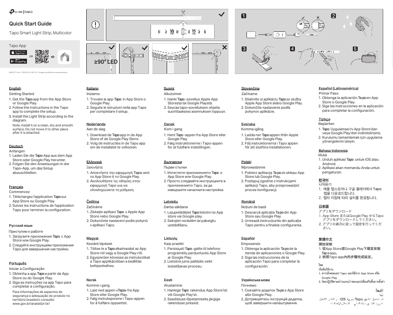 Imagen de la primera página del manual del dispositivo Tapo L900-10