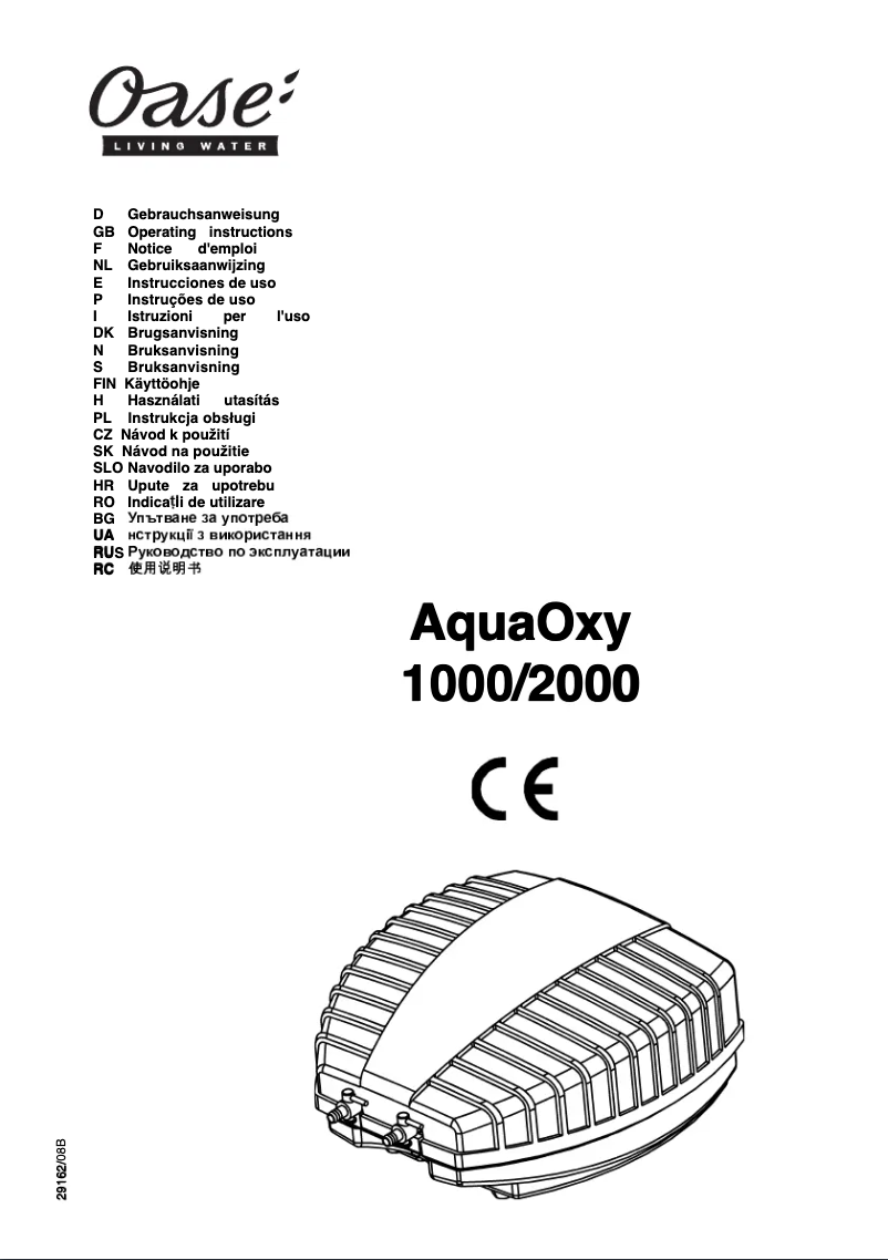 Imagen de la primera página del manual del dispositivo AquaOxy 1000