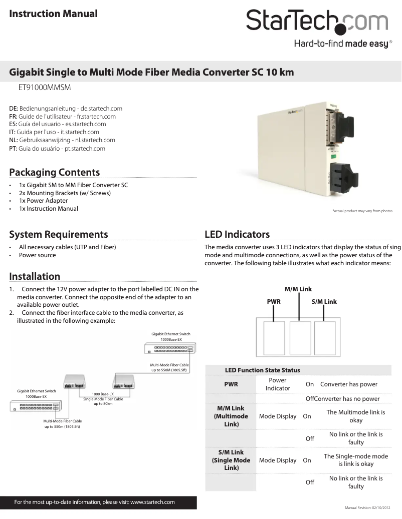 Imagen de la primera página del manual del dispositivo ET91000MMSM