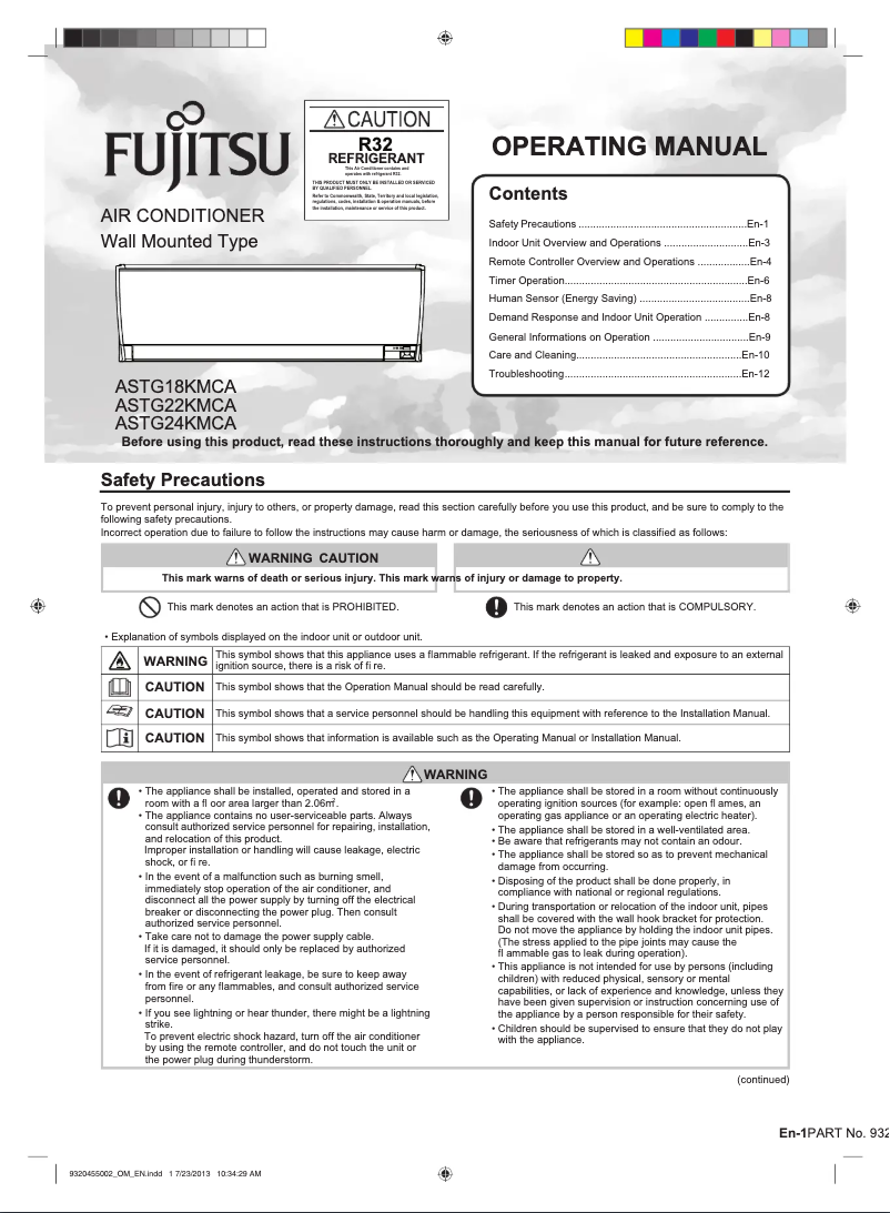 Imagen de la primera página del manual del dispositivo Lifestyle ASTG22KMCA