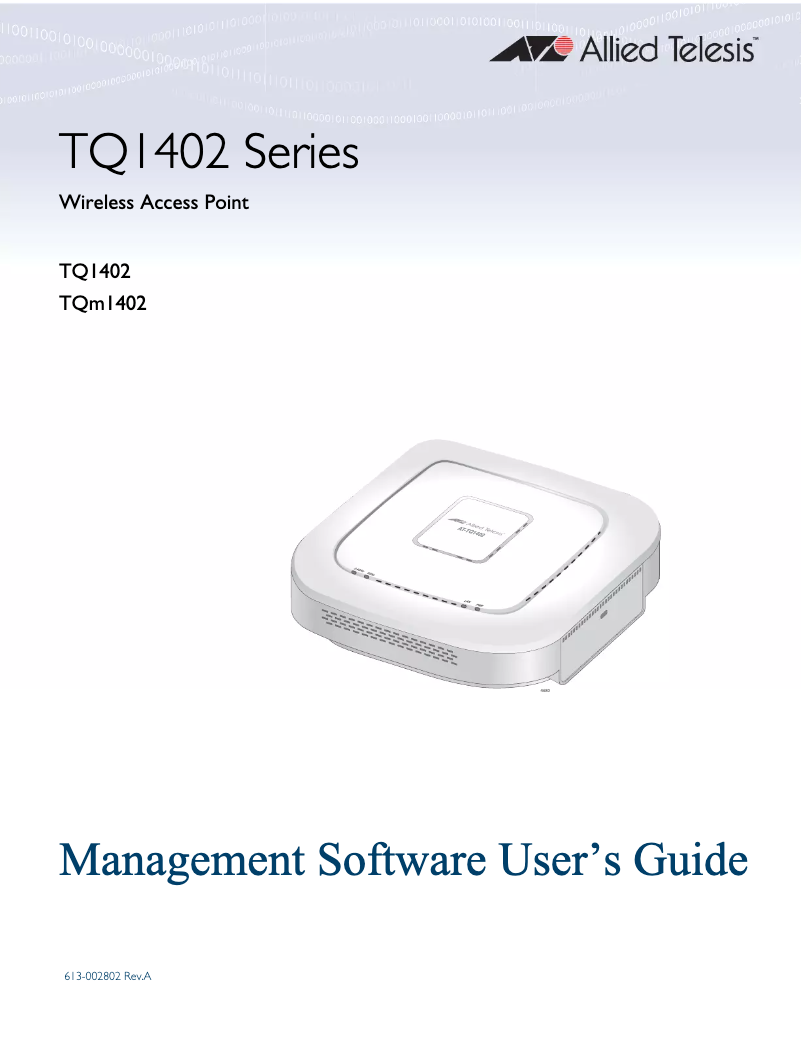 Página nº 1 - Manual de usuario Allied Telesis TQM1402