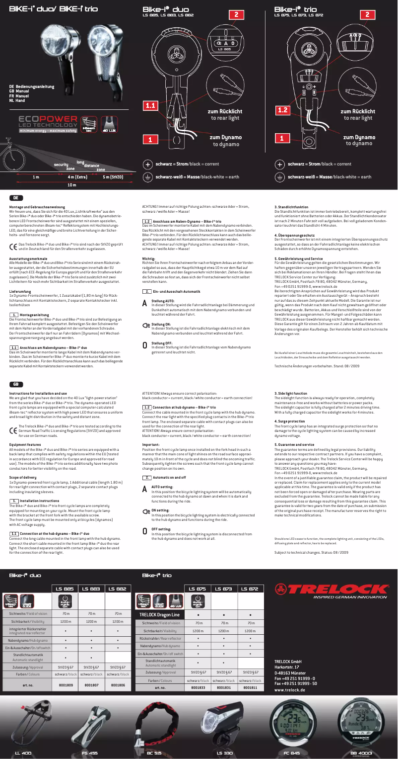 Imagen de la primera página del manual del dispositivo LS 875 BIKE-i trio