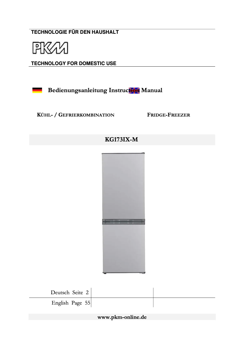 Imagen de la primera página del manual del dispositivo KG173IX-M