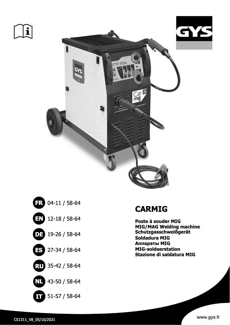 Imagen de la primera página del manual del dispositivo Carmig