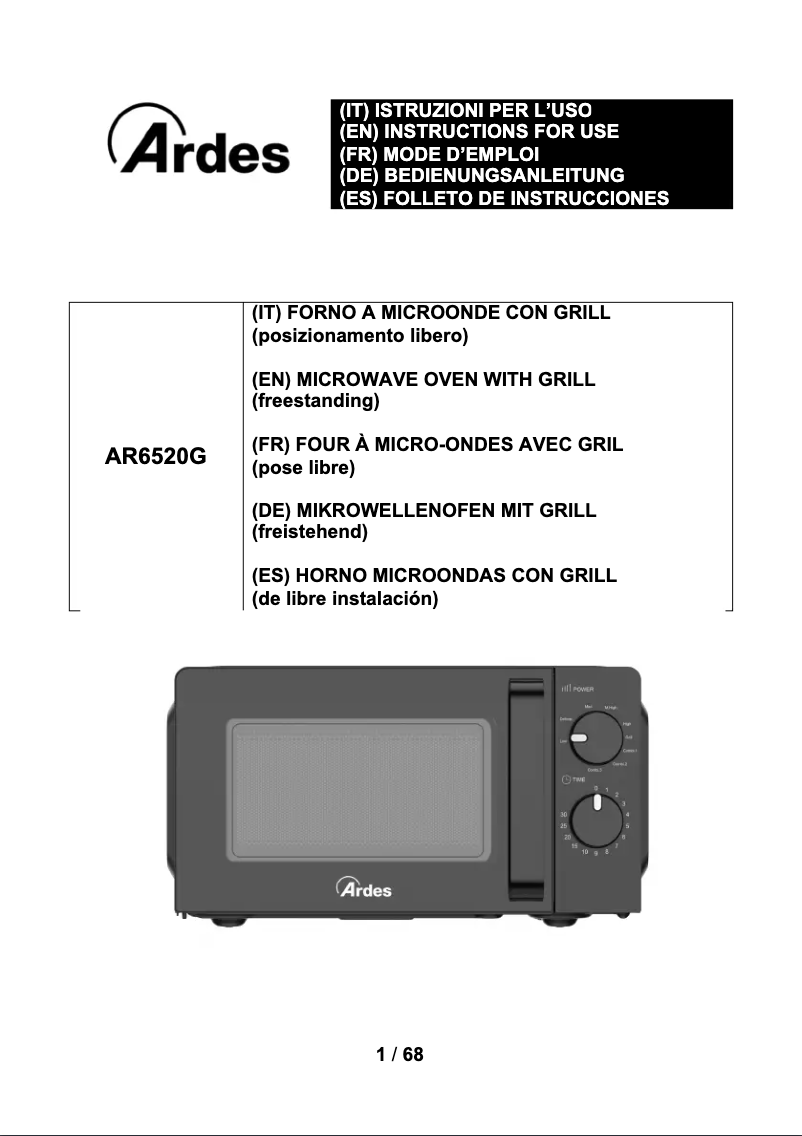 Página nº 1 - Manual de usuario Ardes AR6520G