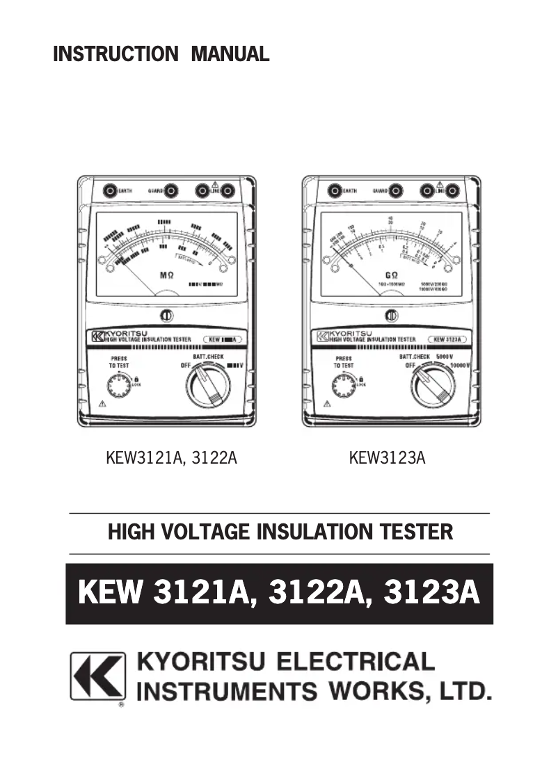 Página 1 del manual Manual de usuario Kyoritsu KEW3123A