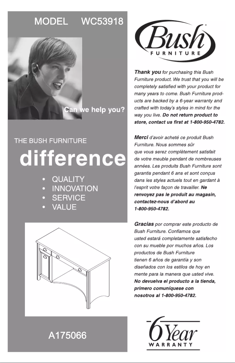 Imagen de la primera página del manual del dispositivo Fairview WC53919-03