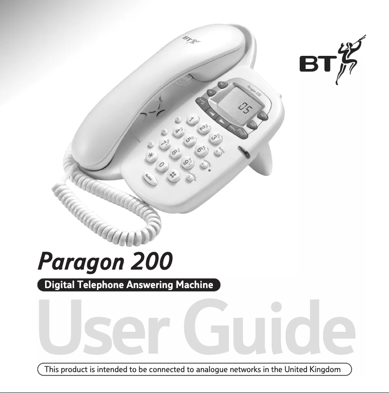Página 1 del manual Manual de usuario BT Paragon 200