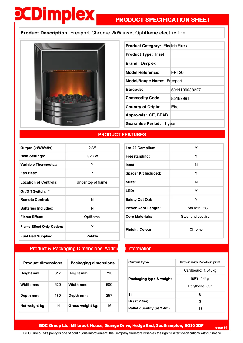Imagen de la primera página del manual del dispositivo FPT20