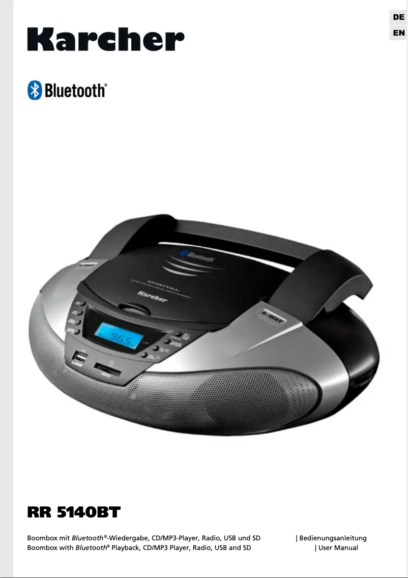 Página 1 del manual Manual de usuario Kärcher RR 5140BT
