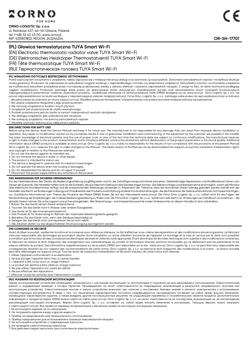 Página 1 del manual Manual de usuario ORNO OR-SH-17701